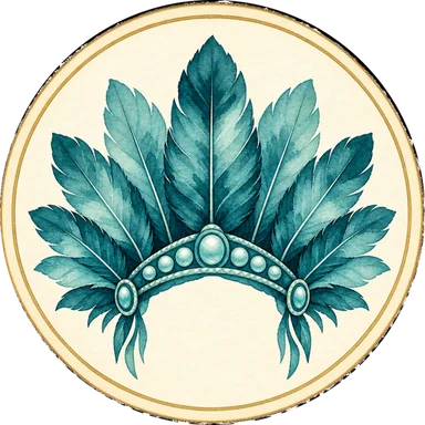 Teal watercolour feathered headpiece